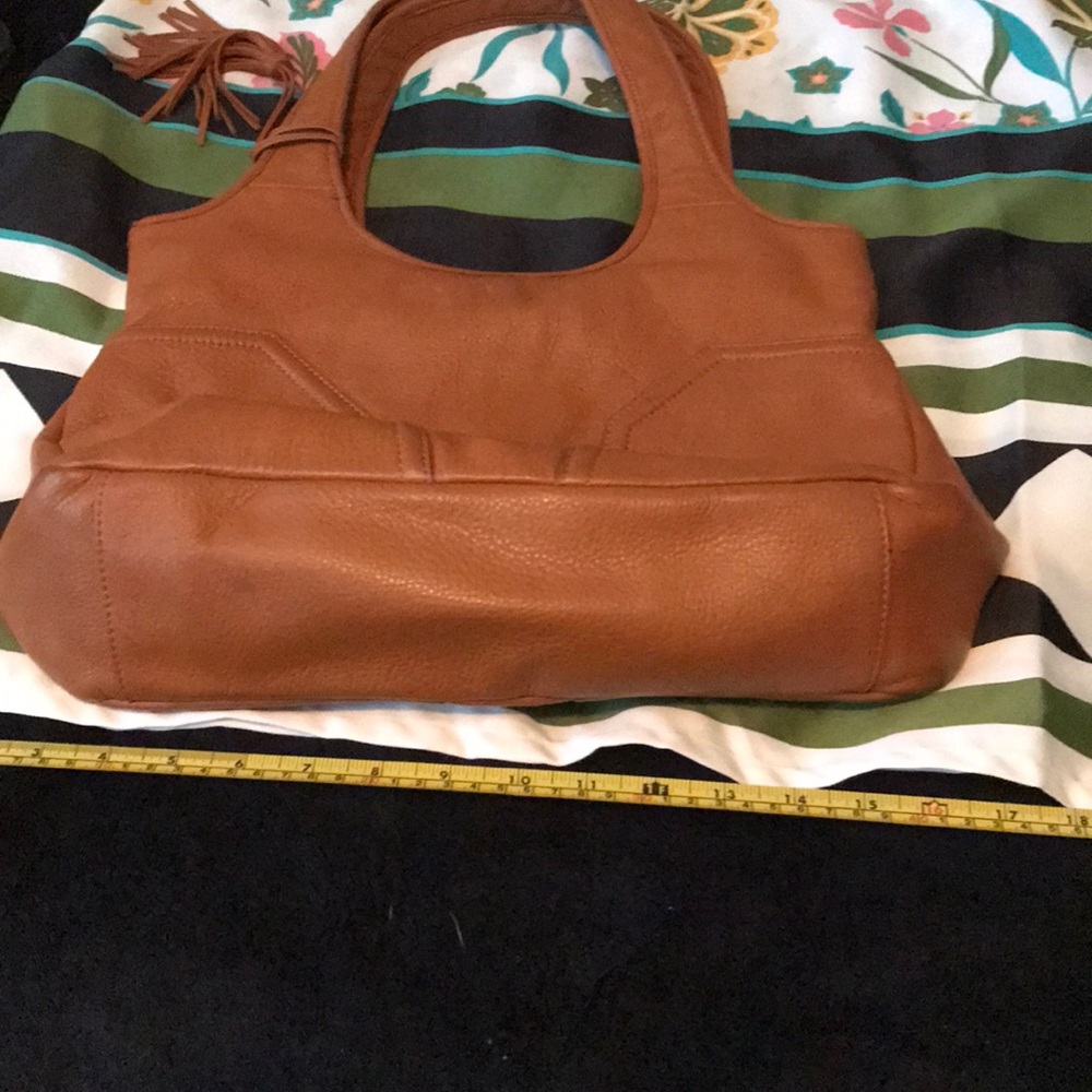 Tan leather handbag